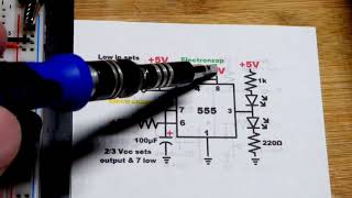 Monostable mode 555 timer one shot electronics circuit how to DIY build tutorial by electronzap