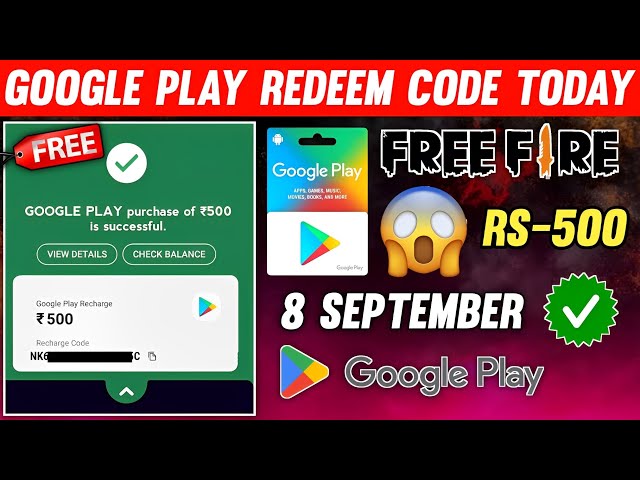 Free Google Play Redeem Code Today - Free Fire Update