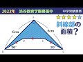 【中学受験算数】平面図形　有名三角形の面積　2023年度　渋谷教育学園幕張中学校【最難関クラス/偏差値up】