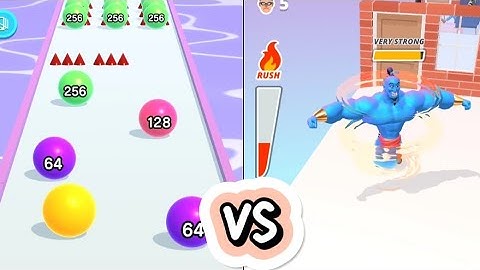 ASMR BALL RUN 2048 VS MUSCLE RUSH RUNNING (ANDROID & IOS ) GAMEPLAY