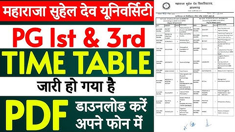 MA, MSc, M.Com 1st & 3rd Semester Time Table 2025 || MSDSU PG Time Table 2025 ||