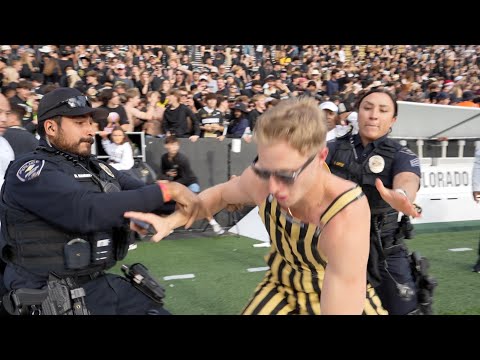 Colorado Fan Escaped Two Police To Storm The Field!