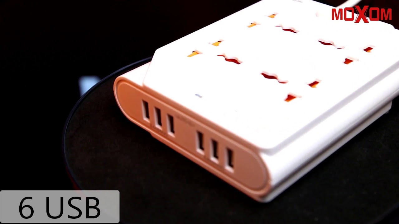 MOXOM KH63,4 Socket 6USB Power Strip