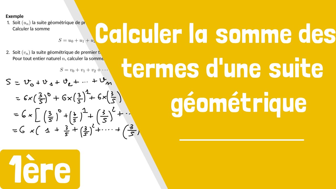 Comment calculer la somme des termes d'une suite géométrique ? YouTube Comment calculer la somme des termes d'une suite géométrique ? YouTube