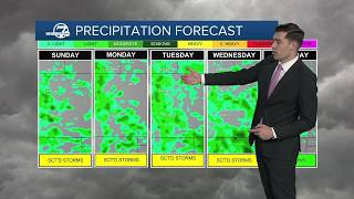 More afternoon storms on Sunday, setting up familiar pattern this week