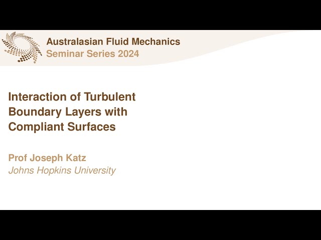AFMS Webinar 2024 #8 - Prof Joseph Katz (Johns Hopkins University)