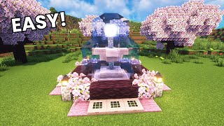 Minecraft How To Build A Fountain Tutorial I Cherry Blossom