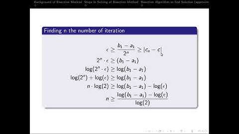 Bisection method with Example