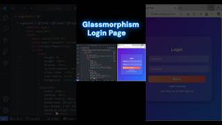 Modern Glassmorphism Login Page Design using HTML & CSS #shorts #trending #coding #loginform