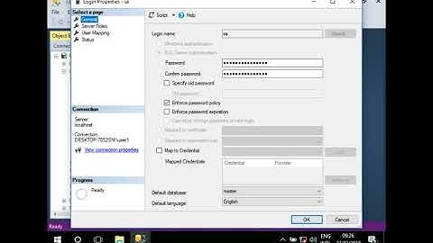 Cannot connect to localhost - Login failed for user 