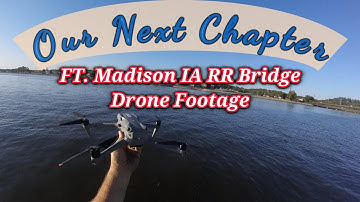 Drone footage of the Fort Madison Railroad Bridge Over the Mississippi River