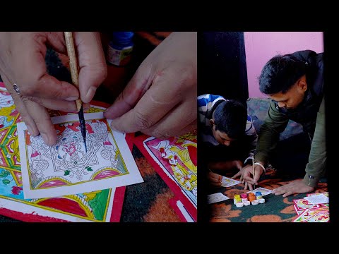 लक्ष्मीपूजामा 'नेपालकै मौलिक' लक्ष्मीको चित्र बनाउनेहरू