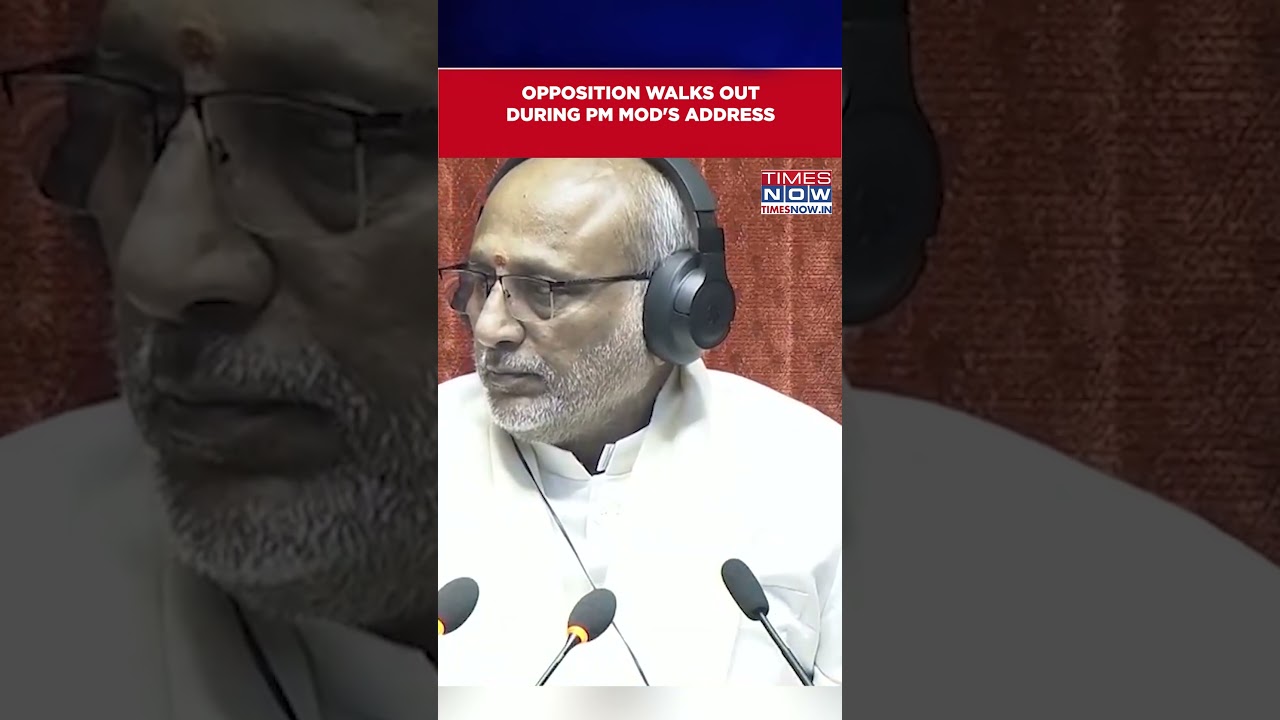 Budget Session: Opposition Leaders Stage Walkout During PM Modi's Rajya Sabha Address #shorts