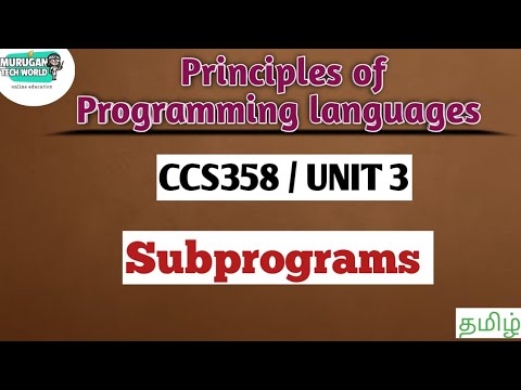 Subprograms in principles of Programming languages tamil||CCS358||Anna University syllabus.