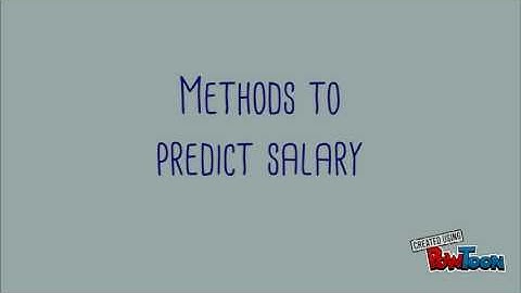 Salary prediction algorithm