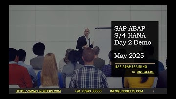 SAP ABAP Training S4 HANA Demo Day 2 May 2025 | SAP ABAP Developer Training |  SAP ABAP Course
