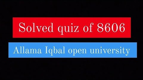 solved quiz of 8606