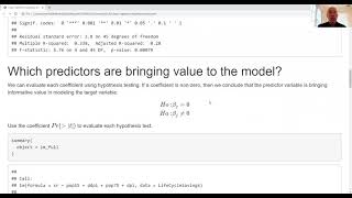 Linear regression hypothesis tests Wealth
