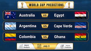 World Cup Predictions 🎯 Argentina vs Cape Verde | Colombia vs Ghana | Australia vs Egypt