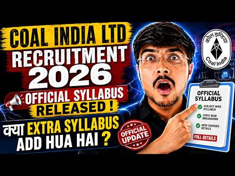 Big Update! Coal India Official Syllabus Finally Released ! 