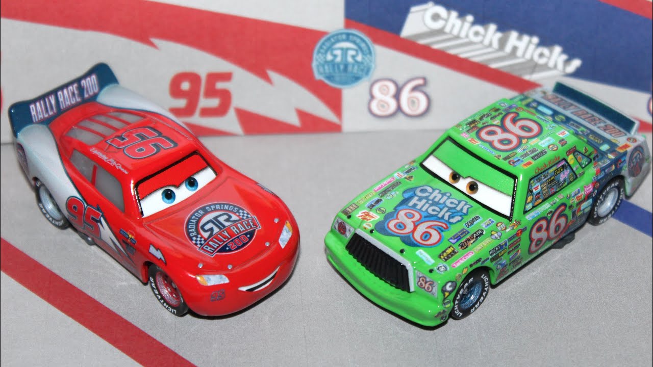 Mattel Disney Cars Rally Race Lightning McQueen & Chick Hicks (Race ...