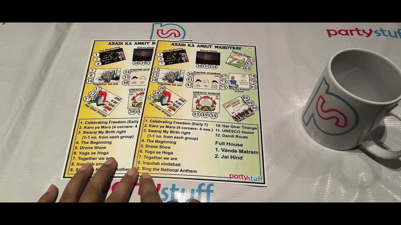 Independence Day Theme Number Group Kukuba Tambola Housie for Party (list8197_1)