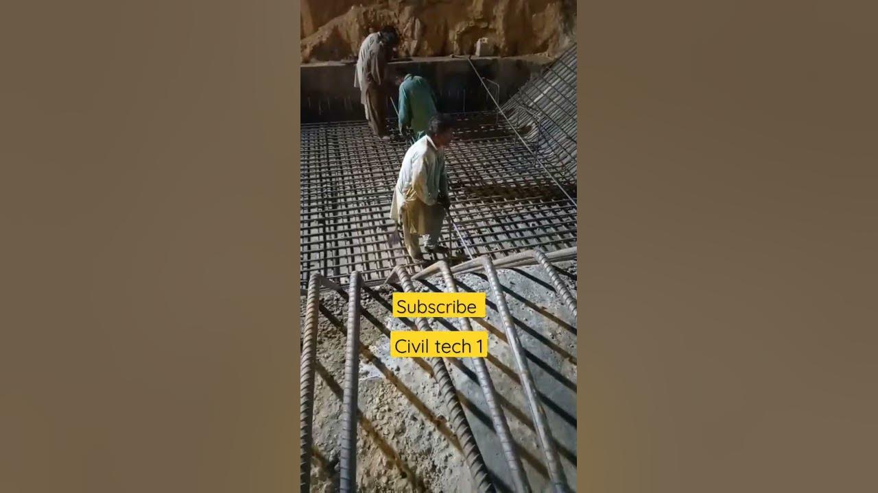 reinforcement of lift area raft ot foundation bottom and top fixing # ...