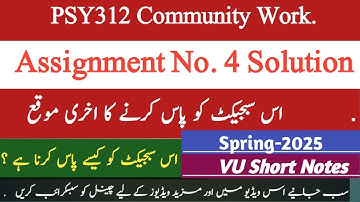 PSY312 Assignment 4 Solution || psy 312 community work assignment 4 || How to pass psy312