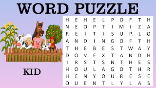 Word Puzzle | Word Game | Ultimate Farm Animals Word Hunt Challenge 🐄🌾 | Can You Find Them All? screenshot 4