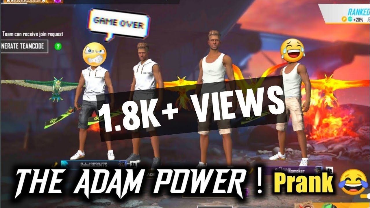 Free fire Adam Prank 😂 || The Adam Power 🔥 || Free fire prank - YouTube