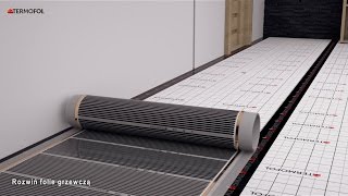 FOLIA GRZEWCZA TERMOFOL - Wizualizacja montażu folii grzewczej pod panelami i deską podłogową
