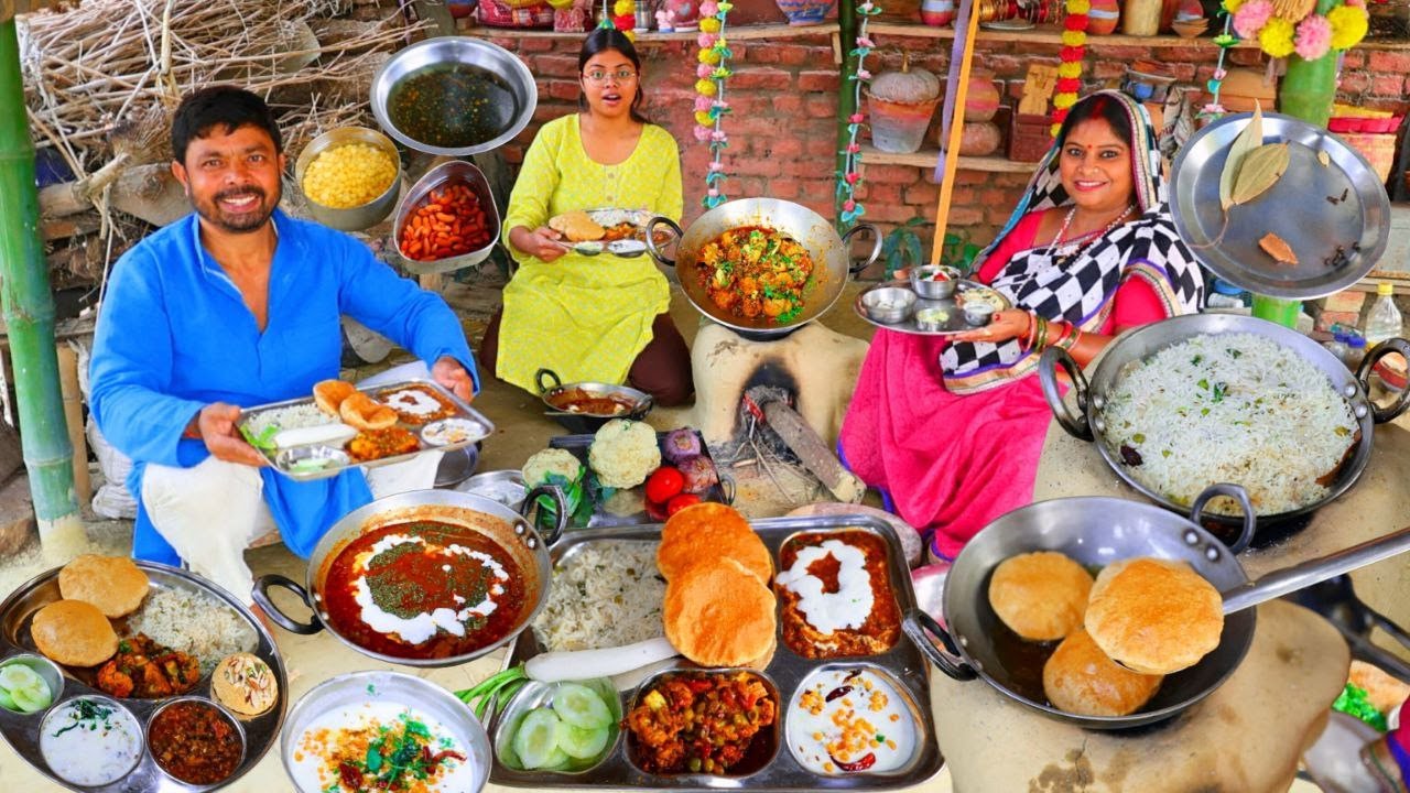 मेहमानों के लिए वेज थली मेरे गांव के तरीके से बनाएं जब मेहमान आते हैं तो खाने में क्या-क्या बनता है