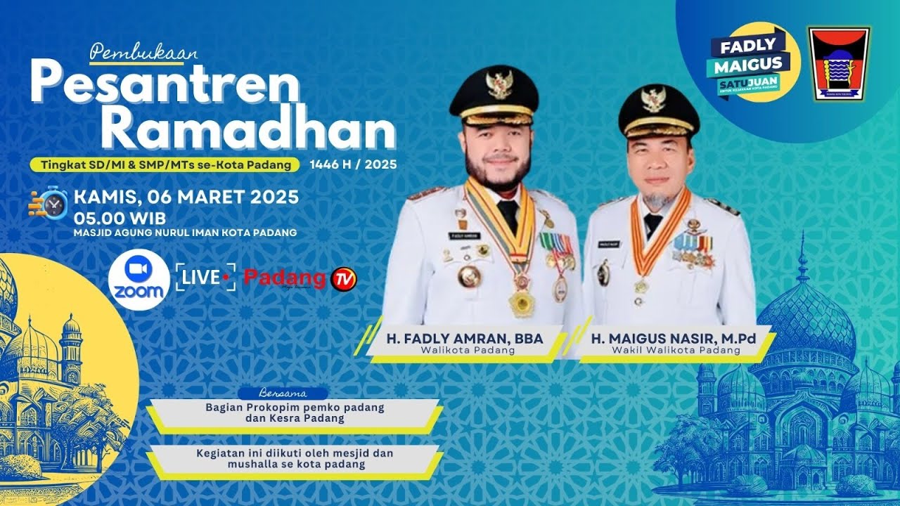 🔴 LIVE : Pembukaan Pesantren Ramadhan Tingkat SD/MI & SMP/MTs Se Kota Padang 1446 H / 2025