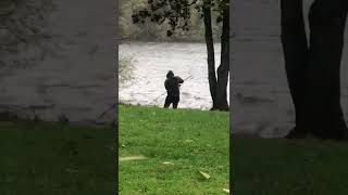 Man Goes Fishing in a Wild Wind Storm