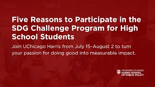 5 Reasons to Participate in the SDG Challenge Program for High School Students
