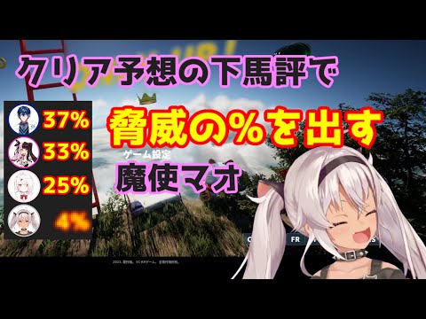 クリア予想の下馬評で脅威の%を出す魔使マオ【魔使マオ/椎名唯華/レオス・ヴィンセント/夜見れな/にじさんじ切り抜き】
