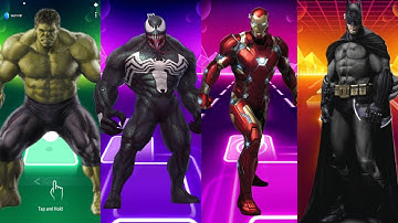 HULK VS VENOM VS IRON MAN VS BATMAN TILES HOP EDM RUSH || ALIEN COFFIN DANCE