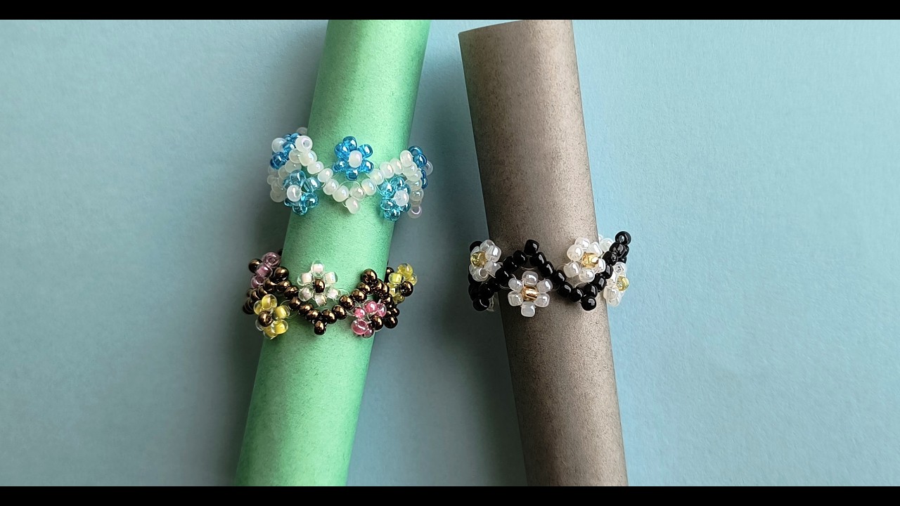 How to make a zigzag flower ring. - YouTube
