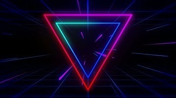 Fast moving triangle, sci-fi, 60fps, light, neon background-4k Motion graphics animated background