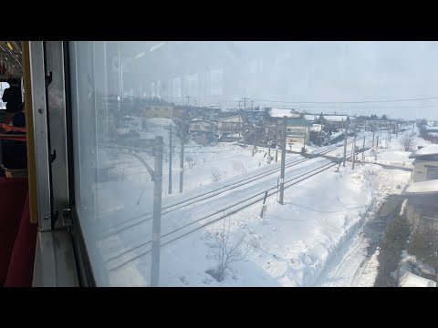 大鰐線で奥羽本線を跨ぐ　2025.2.17