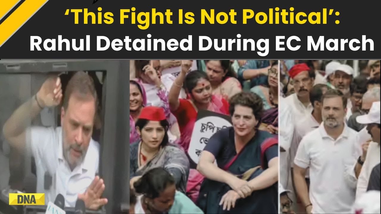 India Bloc Protest: Rahul Gandhi Detained During EC March With INDIA Bloc Leaders | Bihar Elections