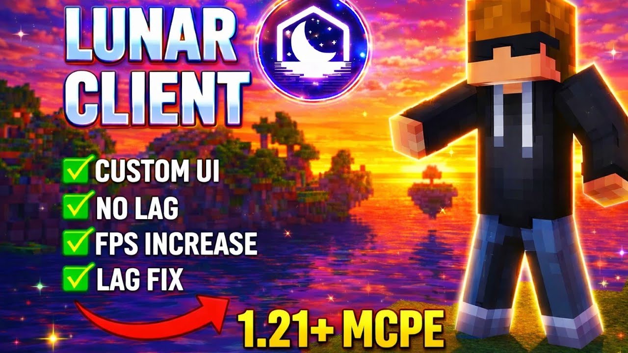 Finally !! I Found Lunar Client For Minecraft Pocket Edition 🤯🤯 (*Lag Fixed*)