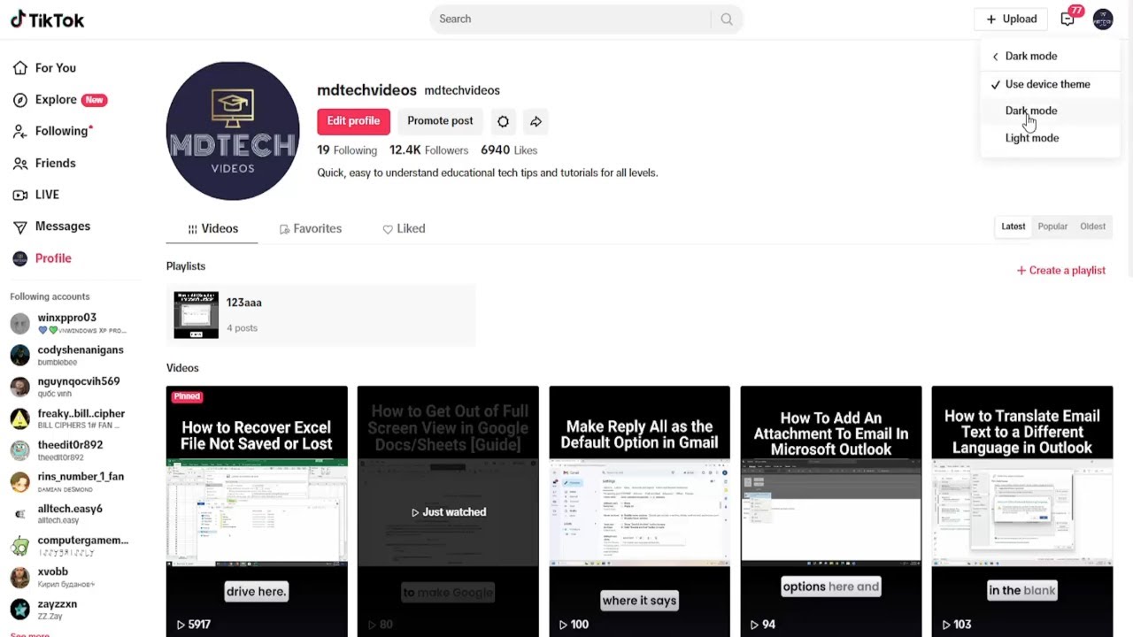 How To Get Dark Mode On TikTok PC [Tutorial]
