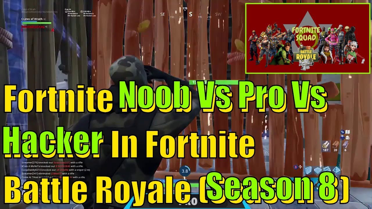 Fortnite Noob Vs Pro Vs Hacker In Fortnite Battle Royale (Season 8)