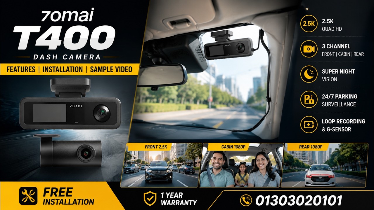 70mai T400 Dash Cam Full Review | 2.5K 3-Channel Camera