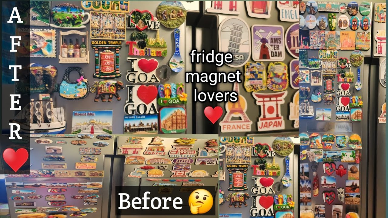 Fridge Magnet collection & organization😍Fridge magnet lovers💓பிரிட்ஜ் magnet வைத்து அழகுபாடுத்தலாமா👌