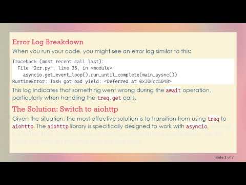 Solving the Task got bad yield Error in Python Asyncio with Treq