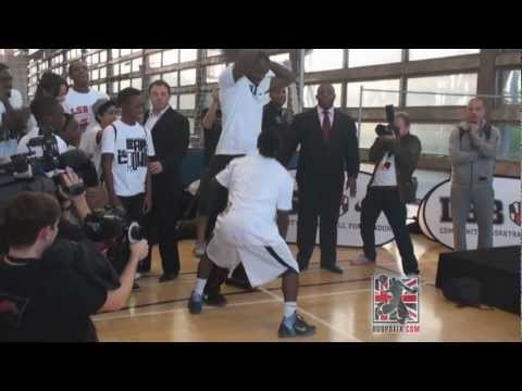 LeBron James Takes Kid 1 on 1 and Dunks on Him in London, England