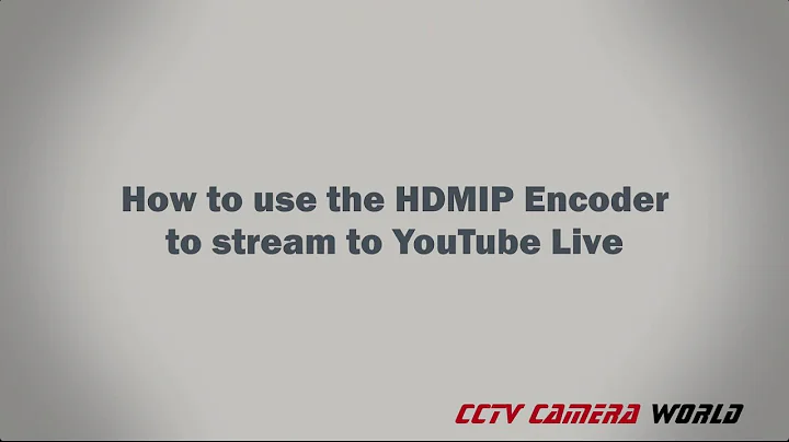 How to use the HDMIP Encoder to stream to YouTube Live