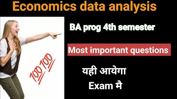 BA prog 4th semester economics data analysis most important questions by RK education class 💯🔥🙏🤔